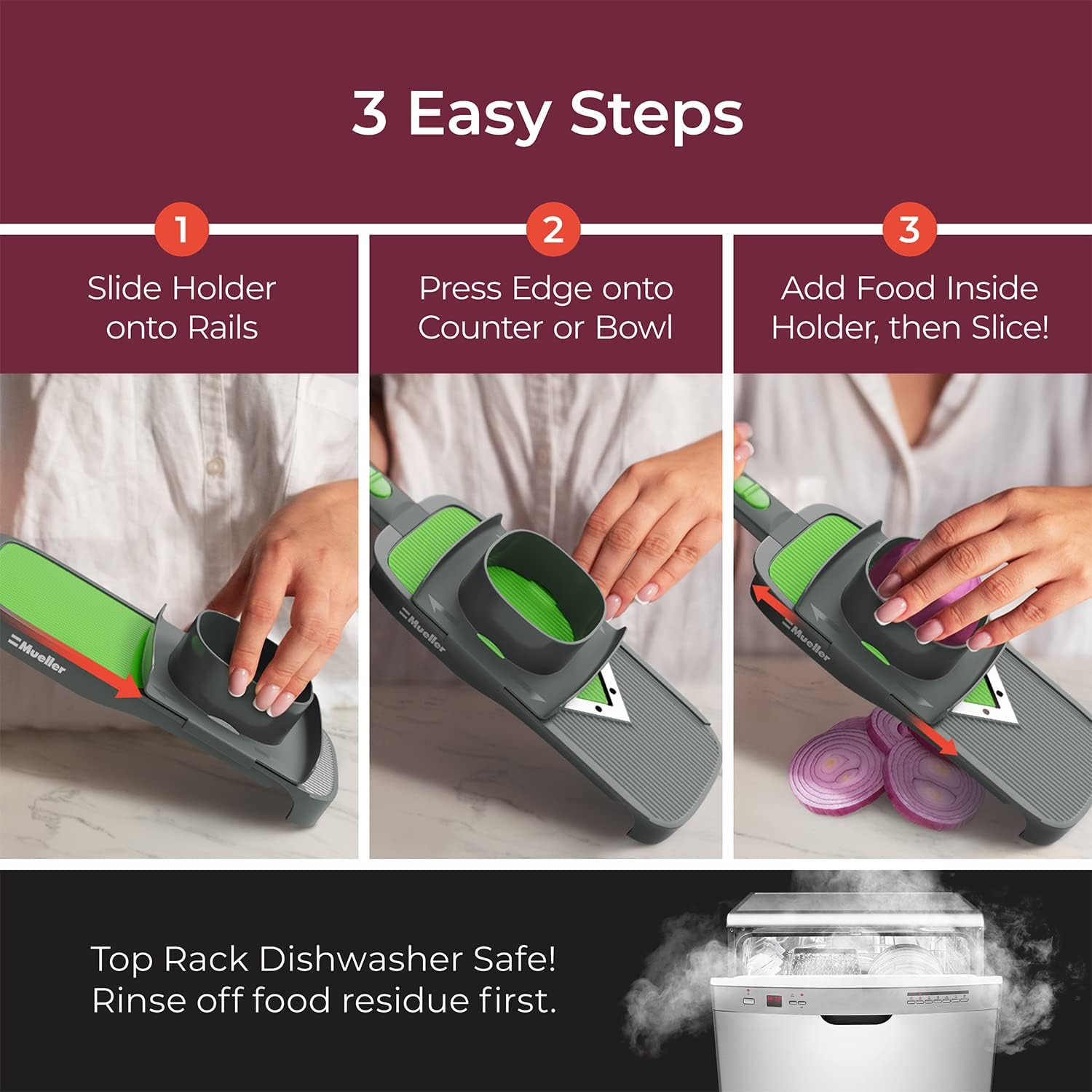 Mueller Handheld V-Slicer for Vegetables, Salads, Adjustable Thickness, Healthy Meals