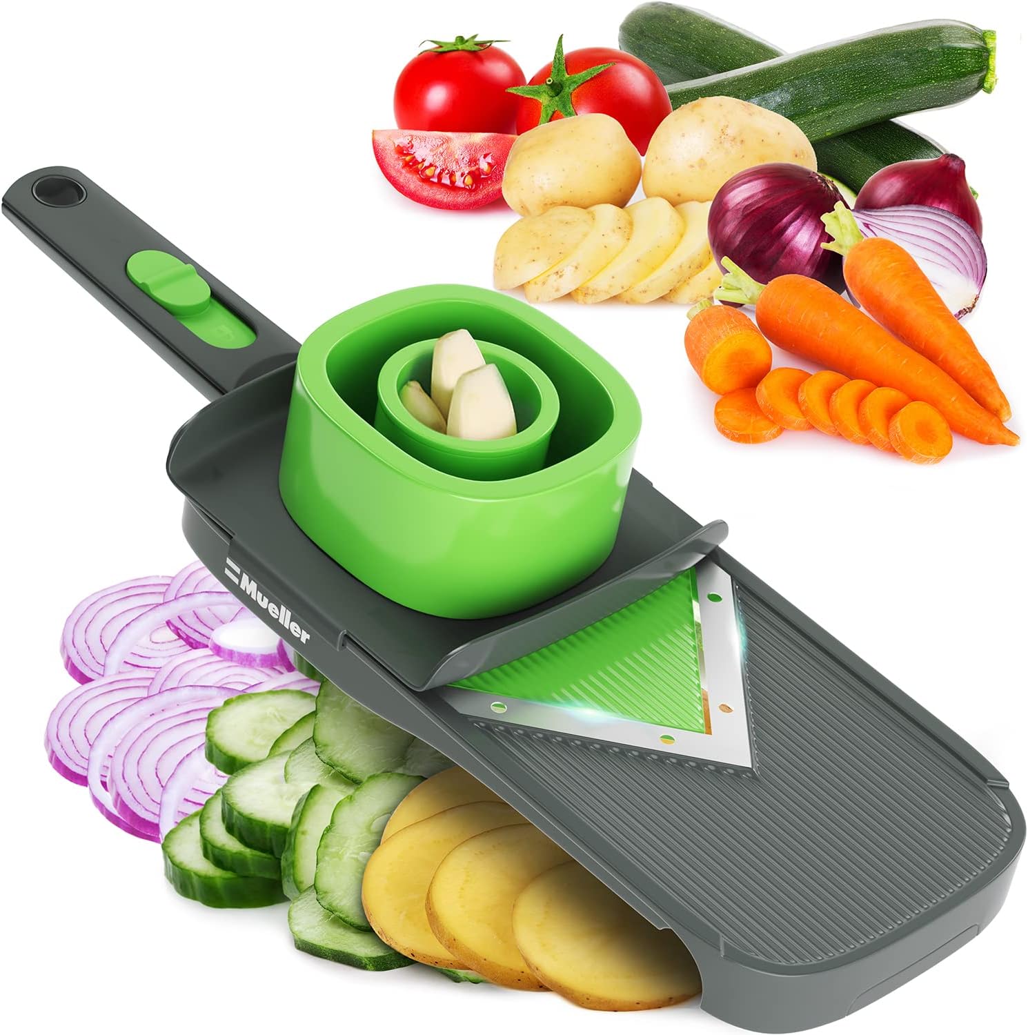 Mueller Handheld V-Slicer for Vegetables, Salads, Adjustable Thickness, Healthy Meals