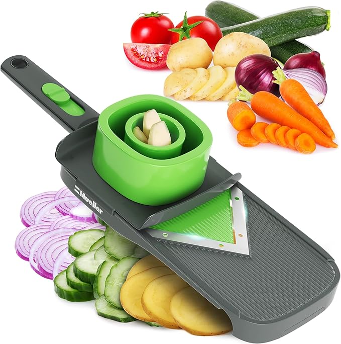 Mueller Handheld V-Slicer for Vegetables, Salads, Adjustable Thickness, Healthy Meals