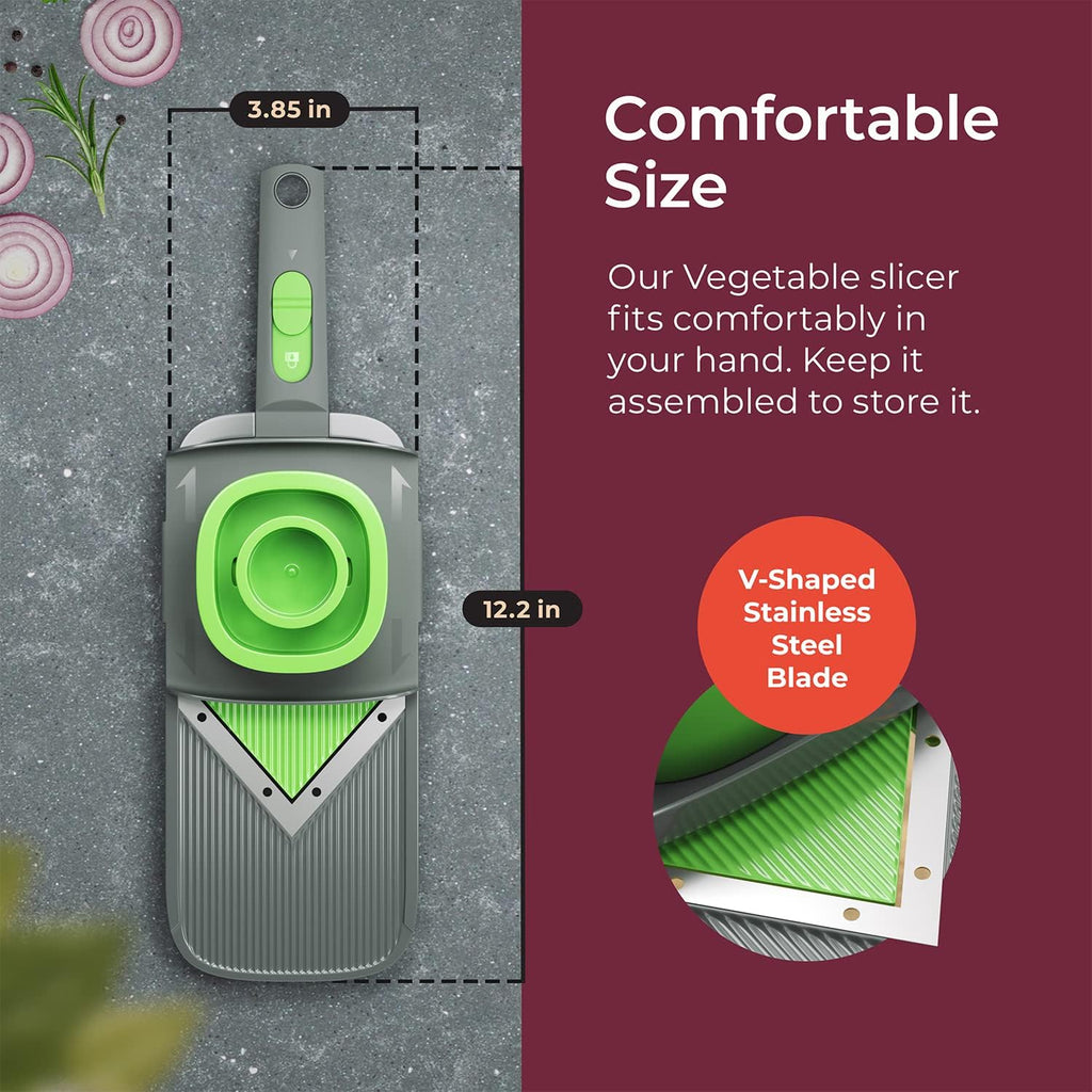 Mueller Handheld V-Slicer for Vegetables, Salads, Adjustable Thickness, Healthy Meals