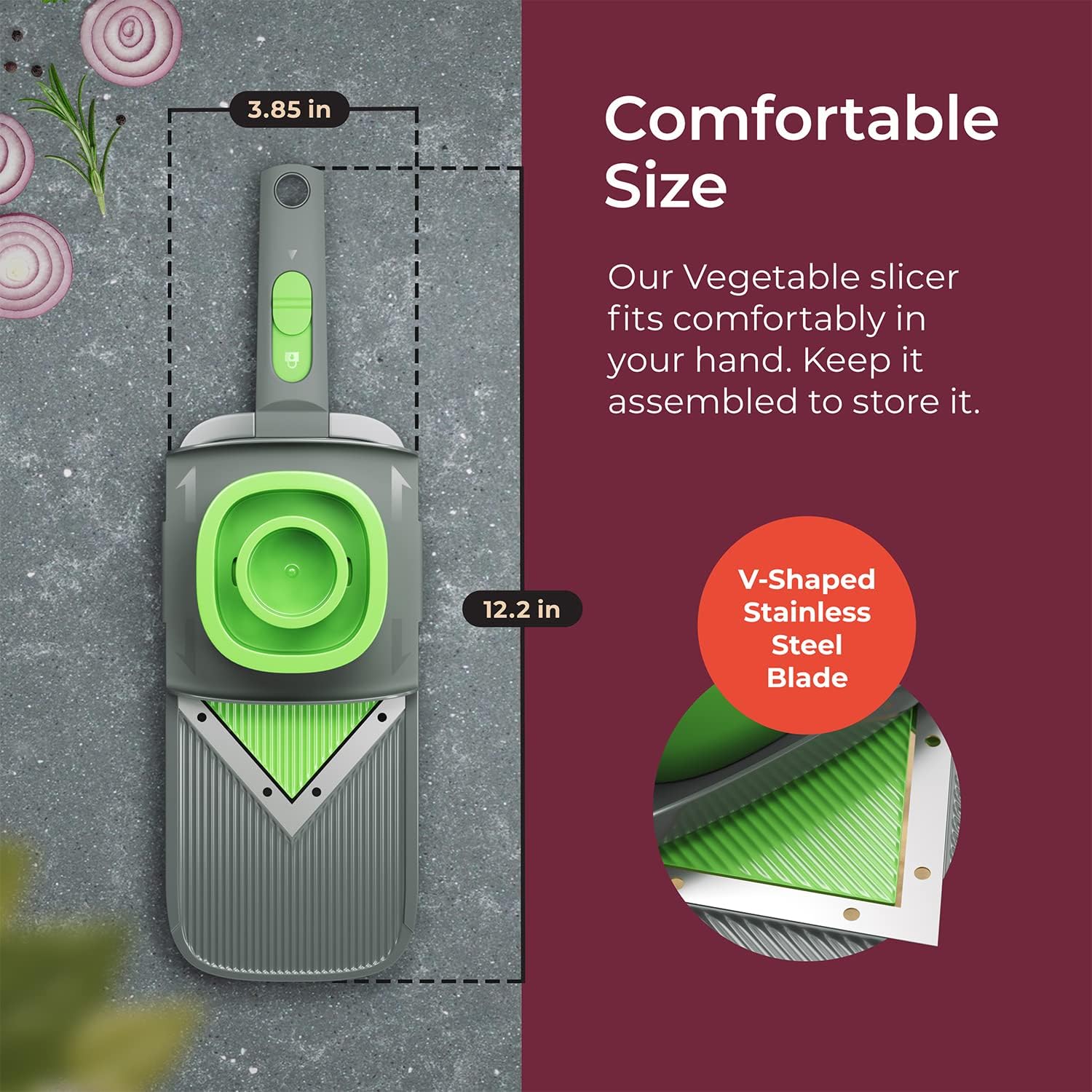 Mueller Handheld V-Slicer for Vegetables, Salads, Adjustable Thickness, Healthy Meals